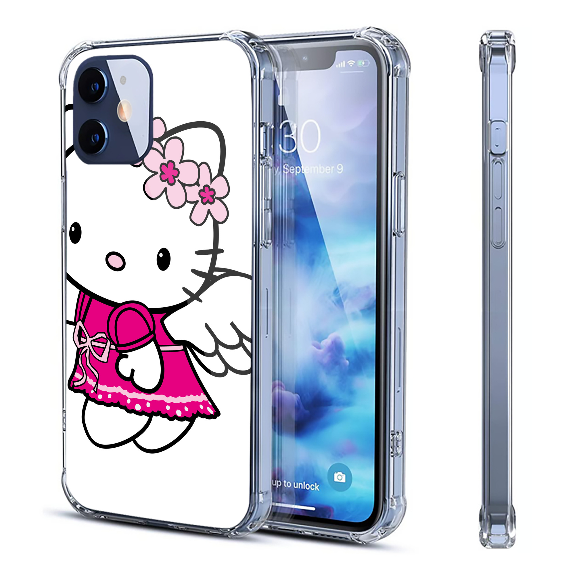 （画像用） Hello Kitty ハローキティ 【iPhone 12シリーズ対応】透明スマホケース（クリアソフトケース）